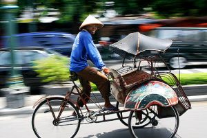 Becak in Yogja, Central Java-photo flickr member javajive